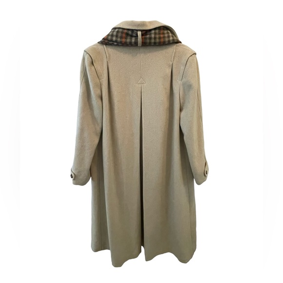 Nina Hazan Women's Wool Trench Coat Tan Button Closure - Picture 2 of 15